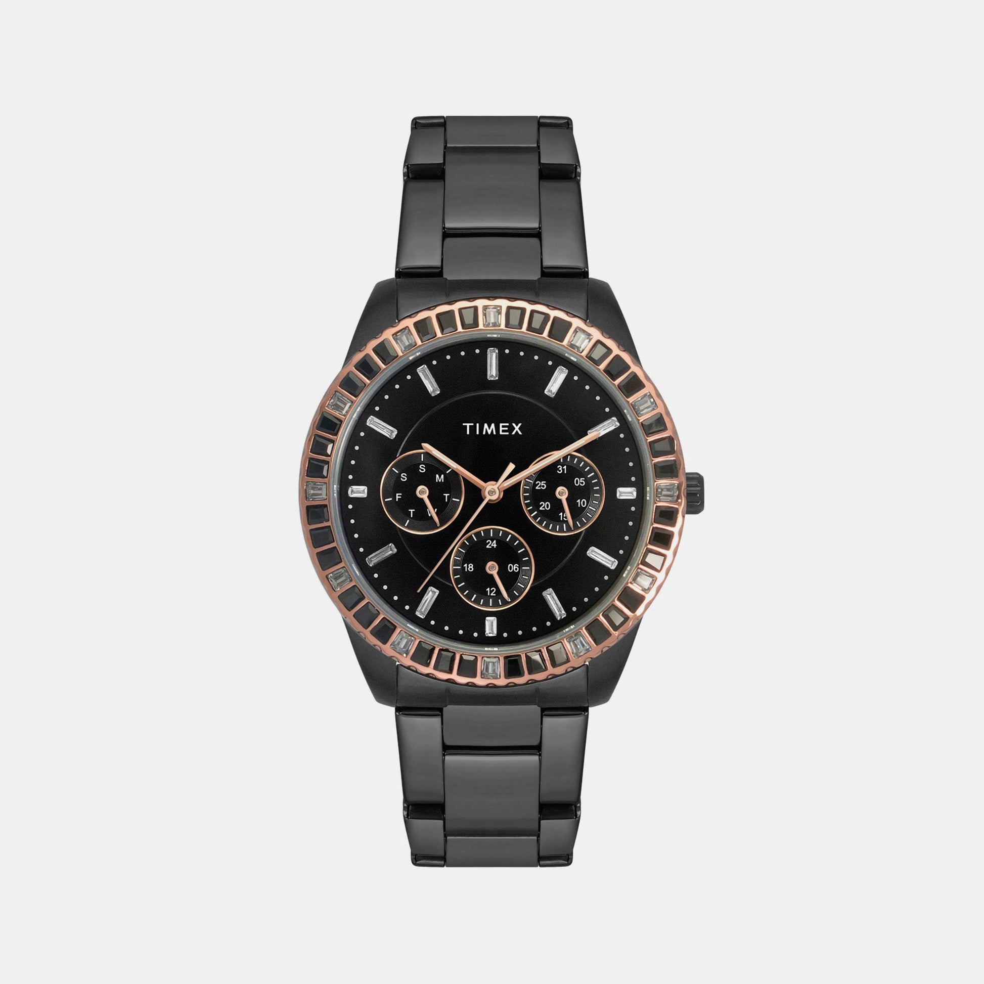 E Class Women Quartz Black Dial Chronograph Stainless Steel Watch TWEL16803