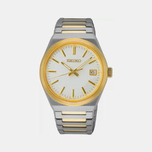 Dress Men Quartz White Dial Analog Stainless Steel Watch SUR558P1