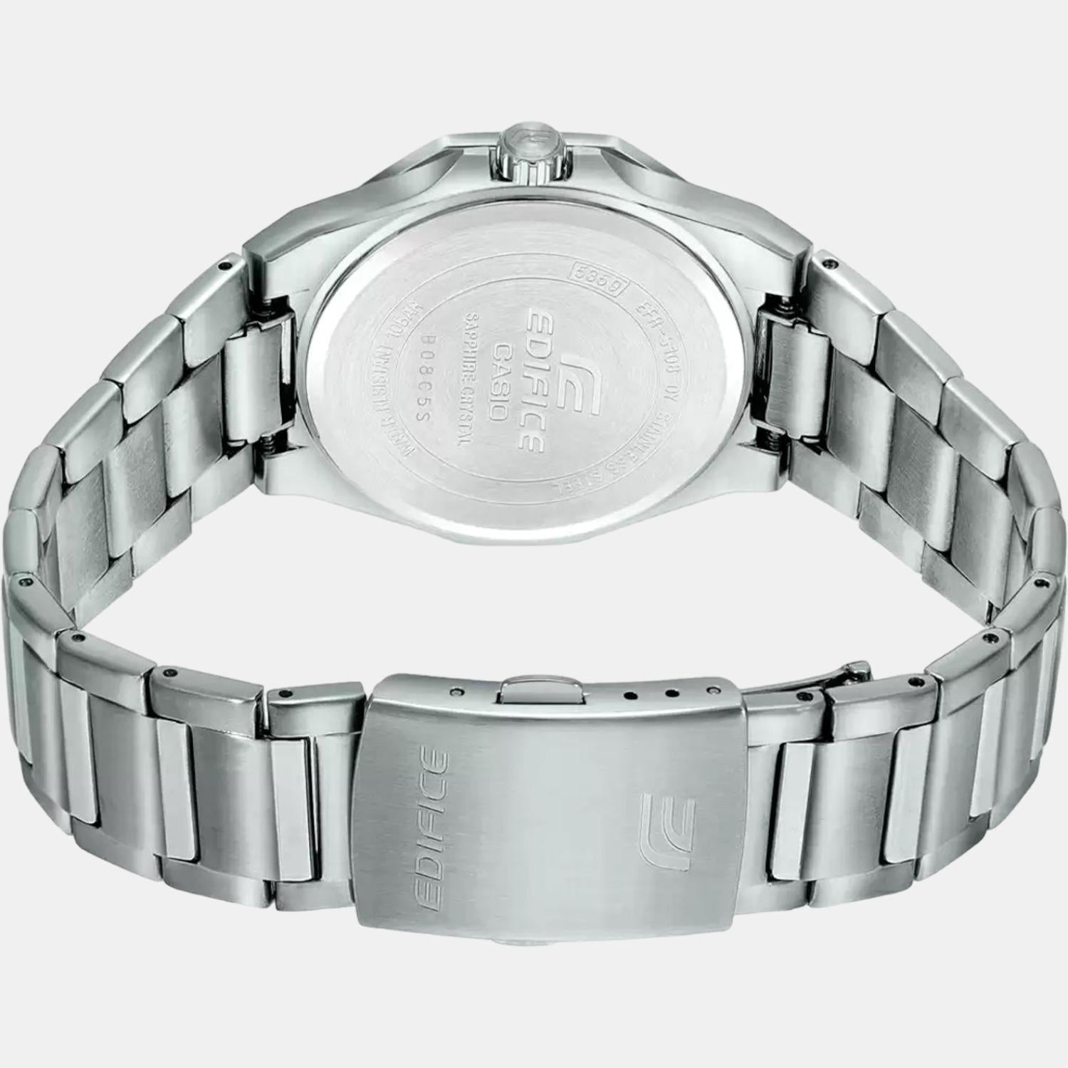 Edifice Men Quartz Black Dial Analog Stainless Steel Watch ED539
