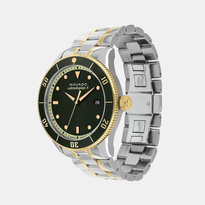 Heritage Men Quartz Green Dial Analog Stainless Steel Watch 3650127