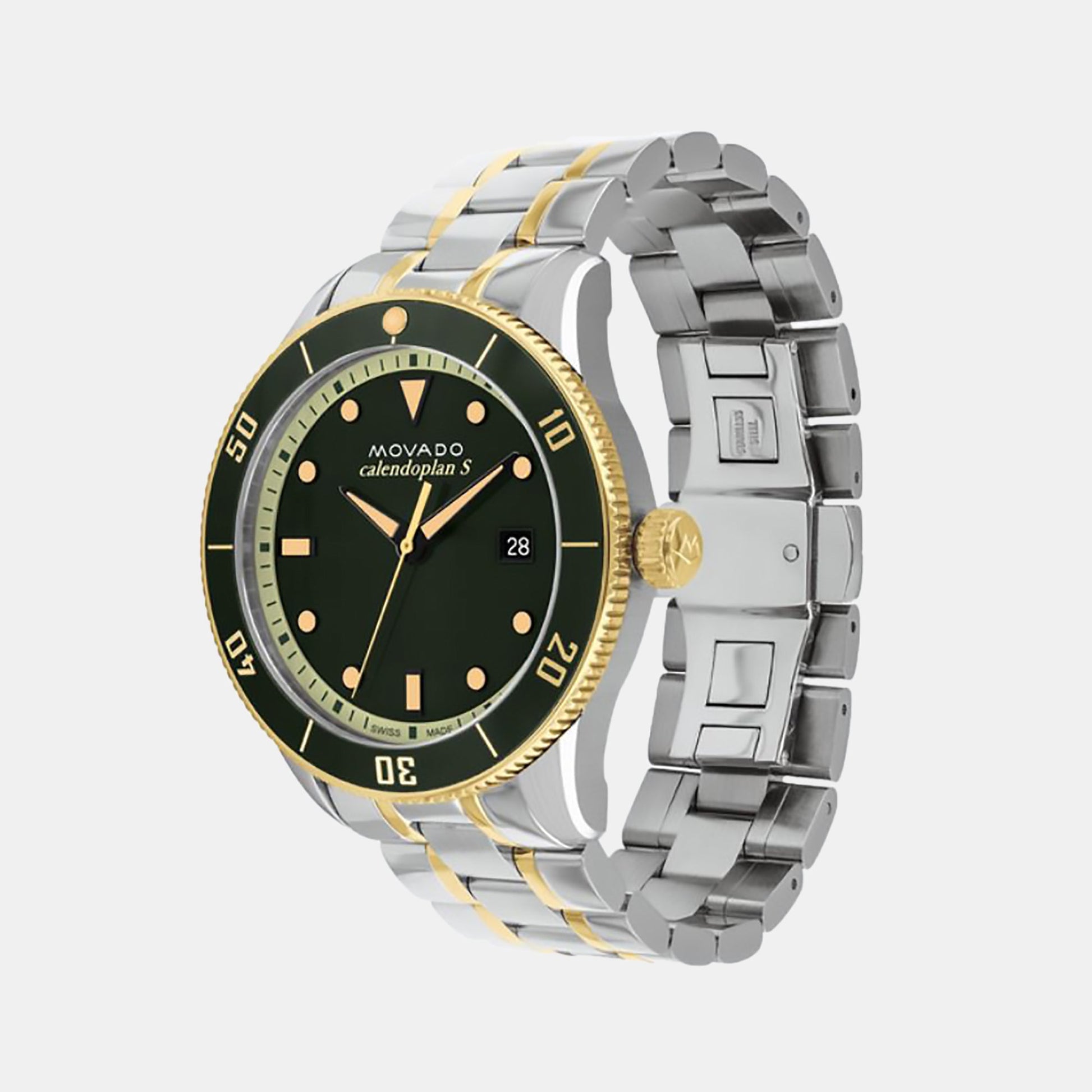 Heritage Men Quartz Green Dial Analog Stainless Steel Watch 3650127