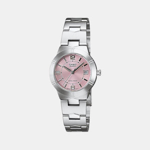 Enticer Women Quartz Pink Dial Analog Stainless Steel Watch A873