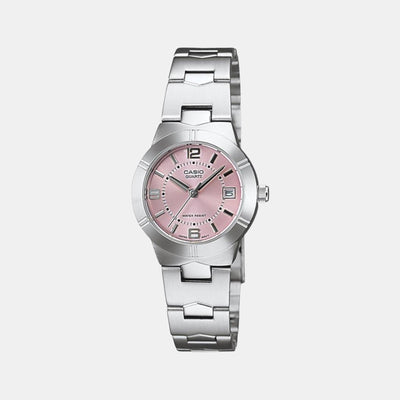Enticer Women Quartz Pink Dial Analog Stainless Steel Watch A873