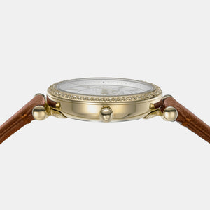 Carlie Women Quartz Silver Dial Analog Leather Watch ES5297