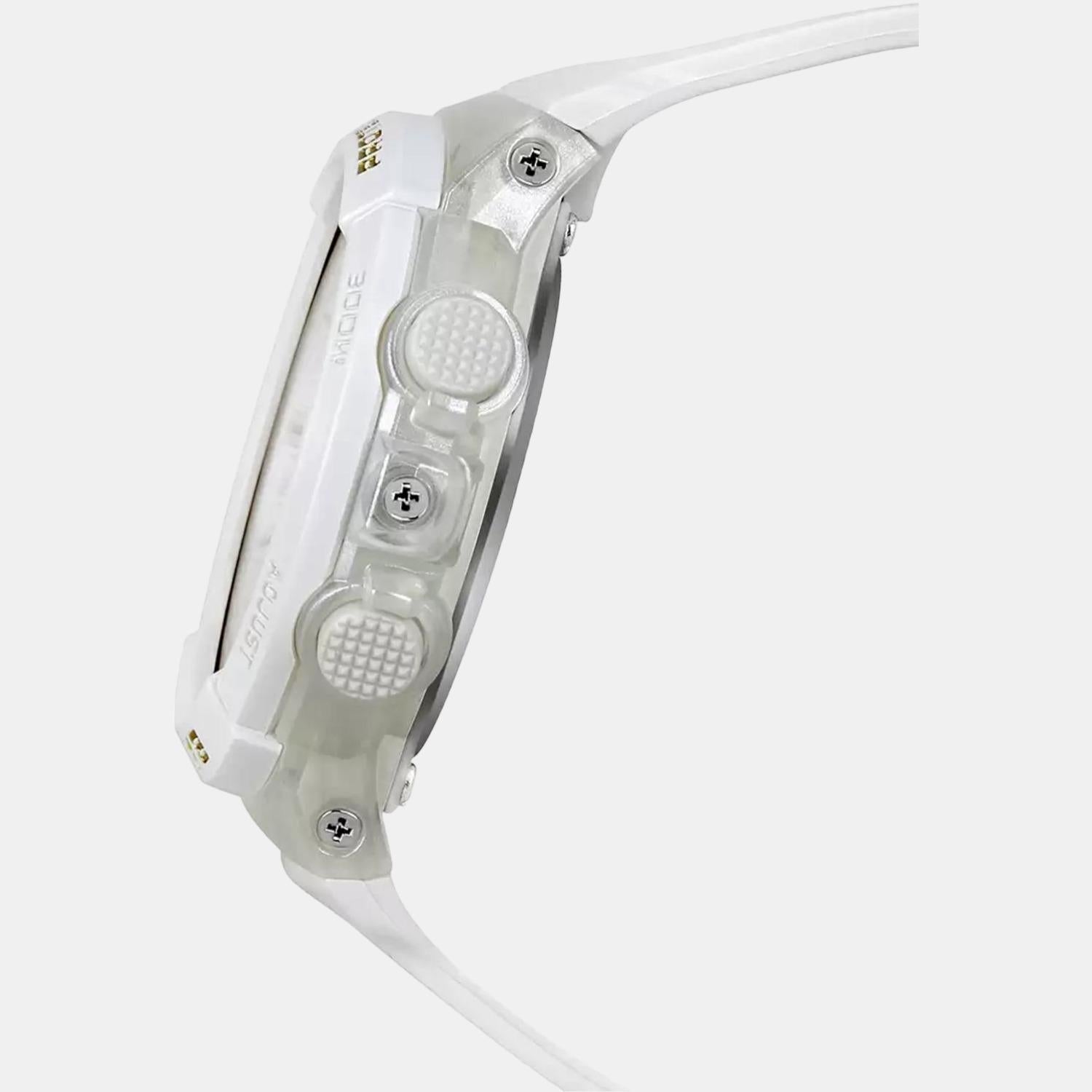 Baby-G Women Quartz White Dial Analog-Digital Resin Watch B212