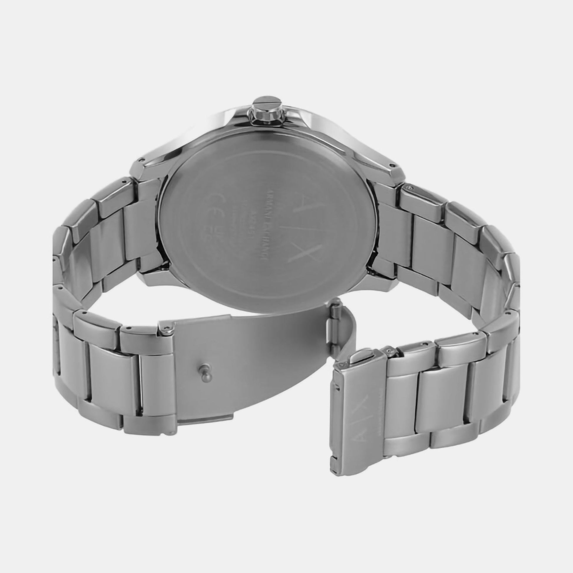 Hampton Men Quartz Blue Dial Analog Stainless Steel Watch AX2451