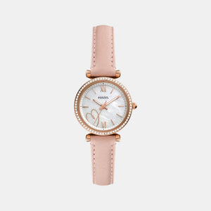 Carlie Women Quartz White Dial Analog Leather Watch ES5268