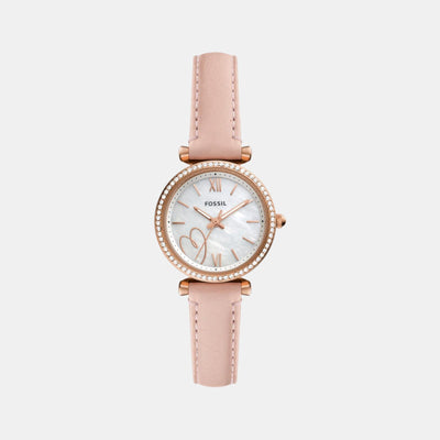 Carlie Women Quartz White Dial Analog Leather Watch ES5268