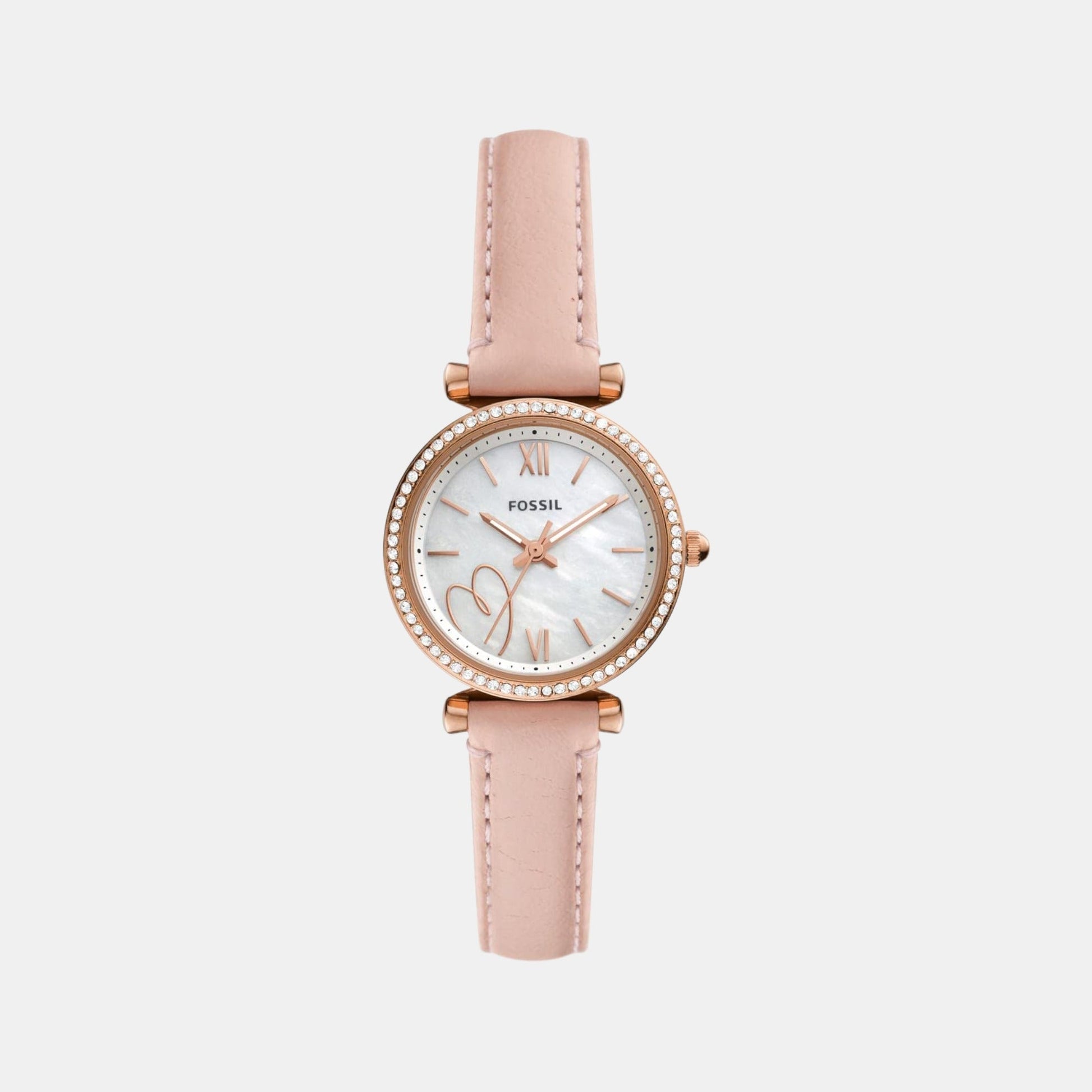 Carlie Women Quartz White Dial Analog Leather Watch ES5268