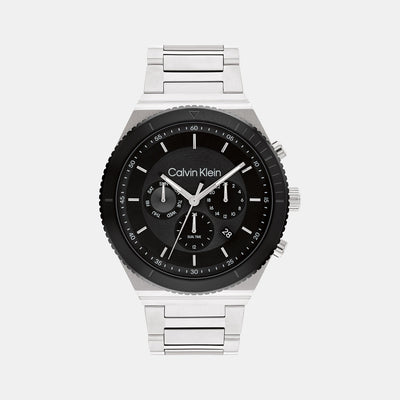 Ck Fearless Men Quartz Black Dial Chronograph Stainless Steel Watch 25200301