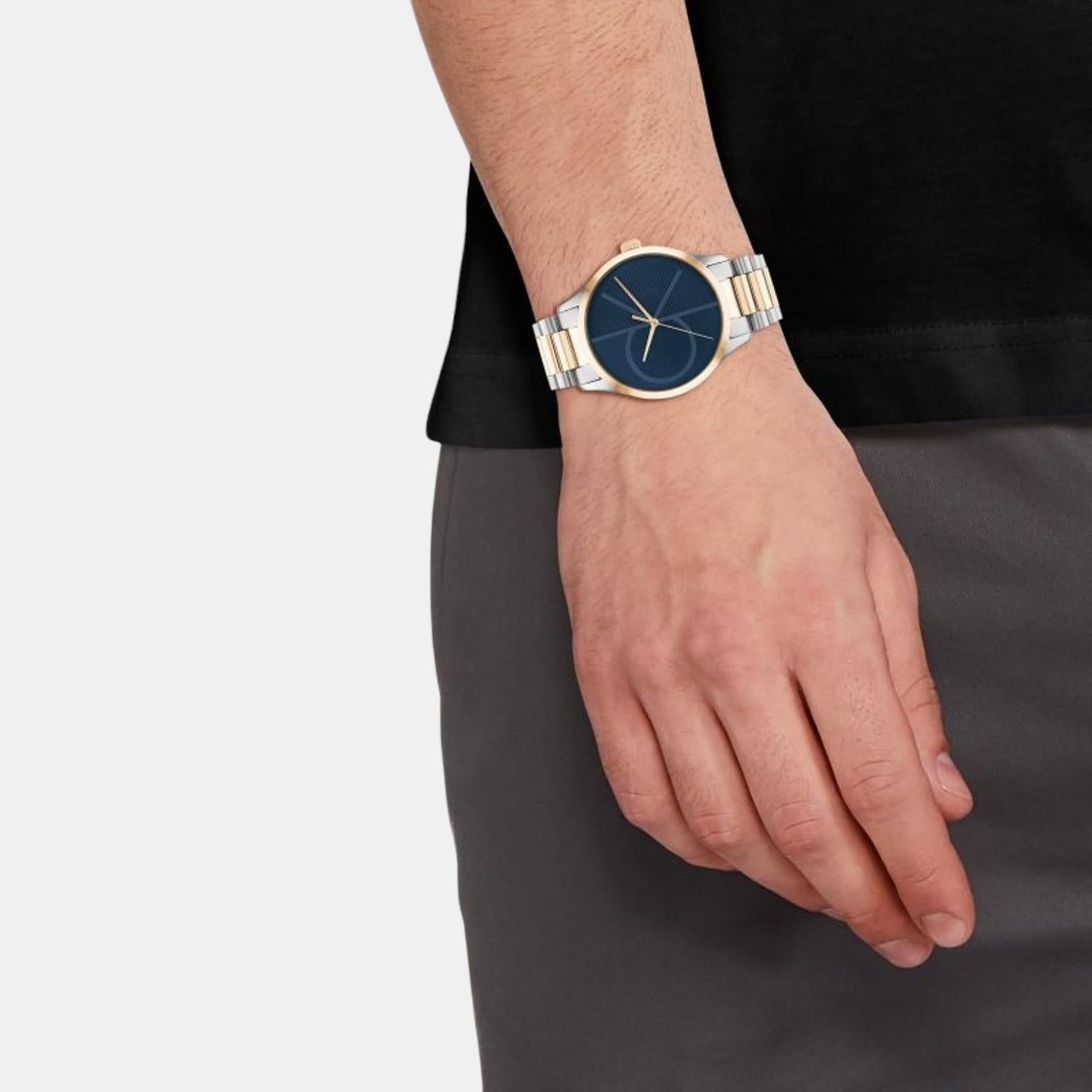 Ck Iconic Unisex Quartz Blue Dial Analog Stainless Steel Watch 25200165
