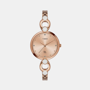 Fria Women Quartz Rose Gold Dial Analog Brass Watch TWEL18103