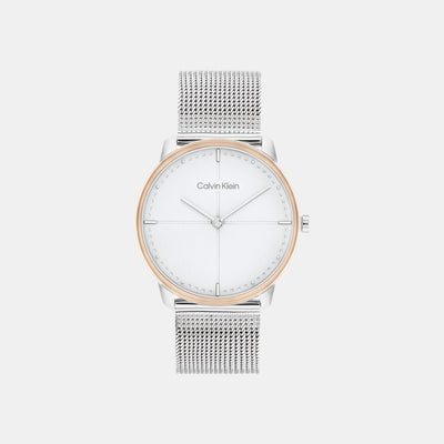 Ck Iconic Unisex Quartz Grey Dial Analog Mesh Watch 25200157