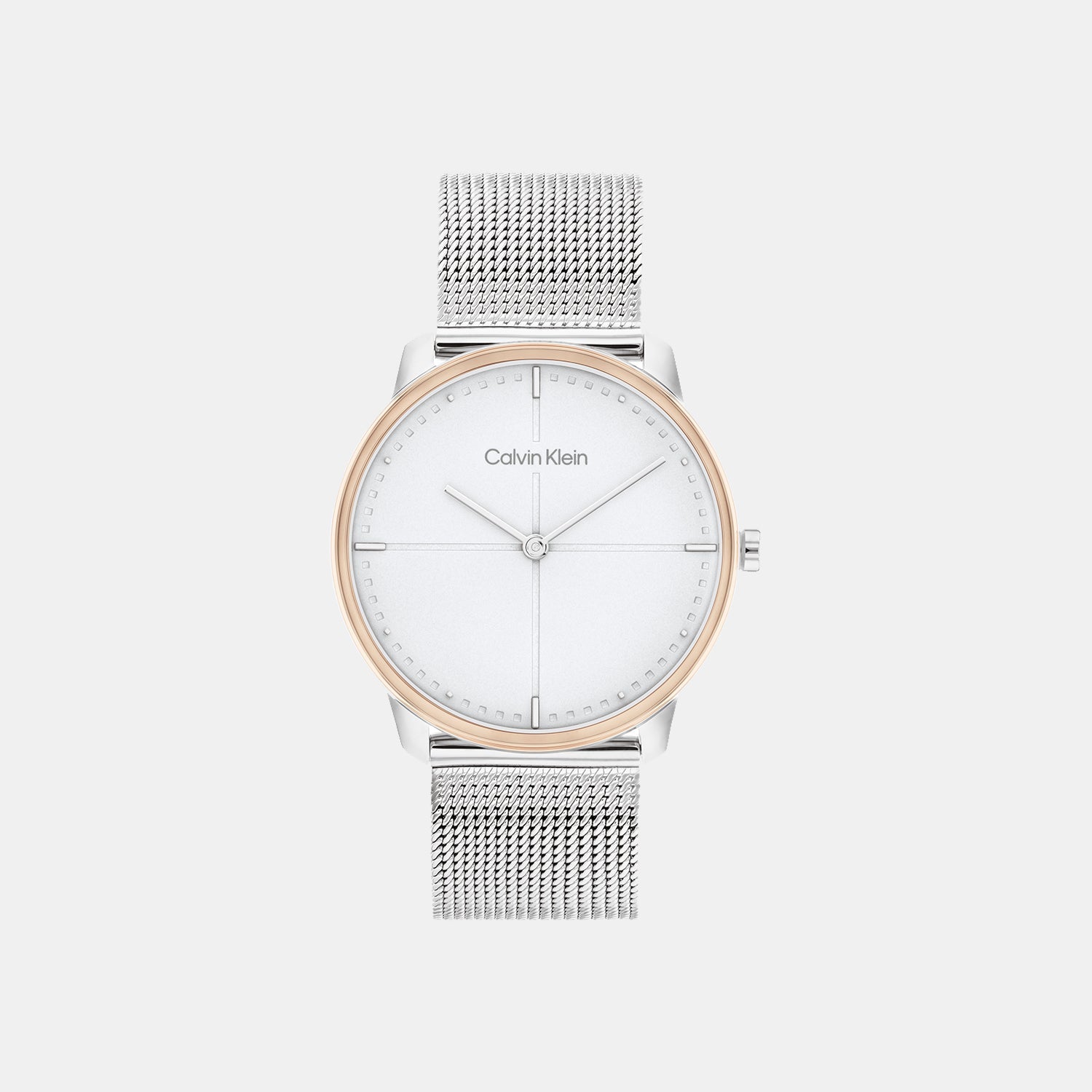 Ck Iconic Unisex Quartz Grey Dial Analog Mesh Watch 25200157