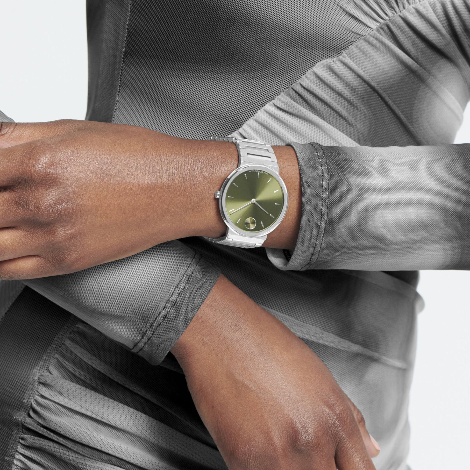 Bold Men Quartz Green Dial Analog Stainless Steel Watch 3601074