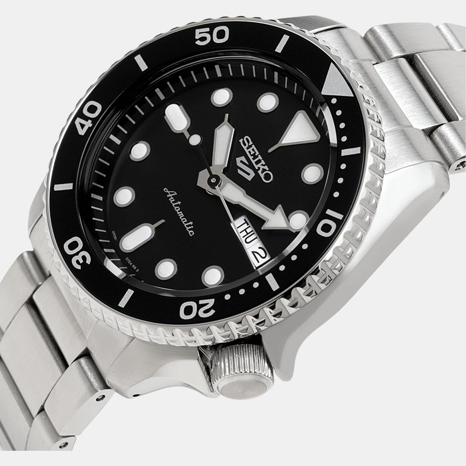 5 Sports Men Automatic Black Dial Analog Stainless Steel Watch SRPD55K1
