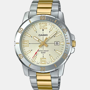 Enticer Men Quartz Yellow Dial Analog Stainless Steel Watch A1736
