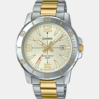 Enticer Men Quartz Yellow Dial Analog Stainless Steel Watch A1736