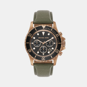 Everest Men Quartz Two Tone Dial Chronograph Leather Watch MK9090