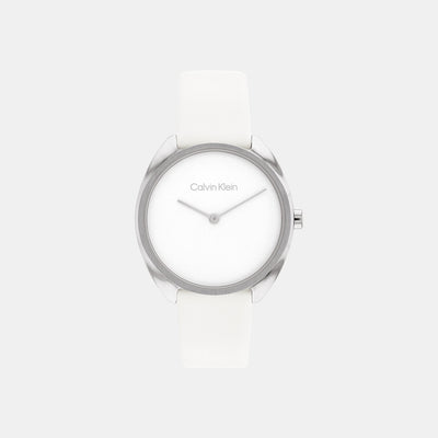Ck Adorn Women Quartz White Dial Analog Leather Watch 25200274