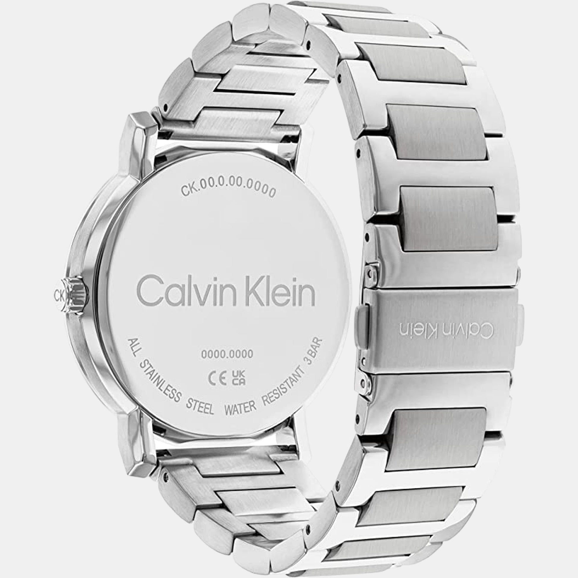 Ck Slate Men Quartz Black Dial Analog Stainless Steel Watch 25200256