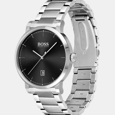 Confidence Men Quartz Black Dial Analog Stainless Steel Watch 1570146