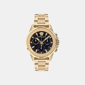 Greca Action Men Quartz Black Dial Analog Stainless Steel Watch VE3J00622