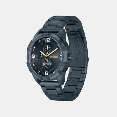 Grip Men Quartz Blue Dial Analog Stainless Steel Watch 1530278