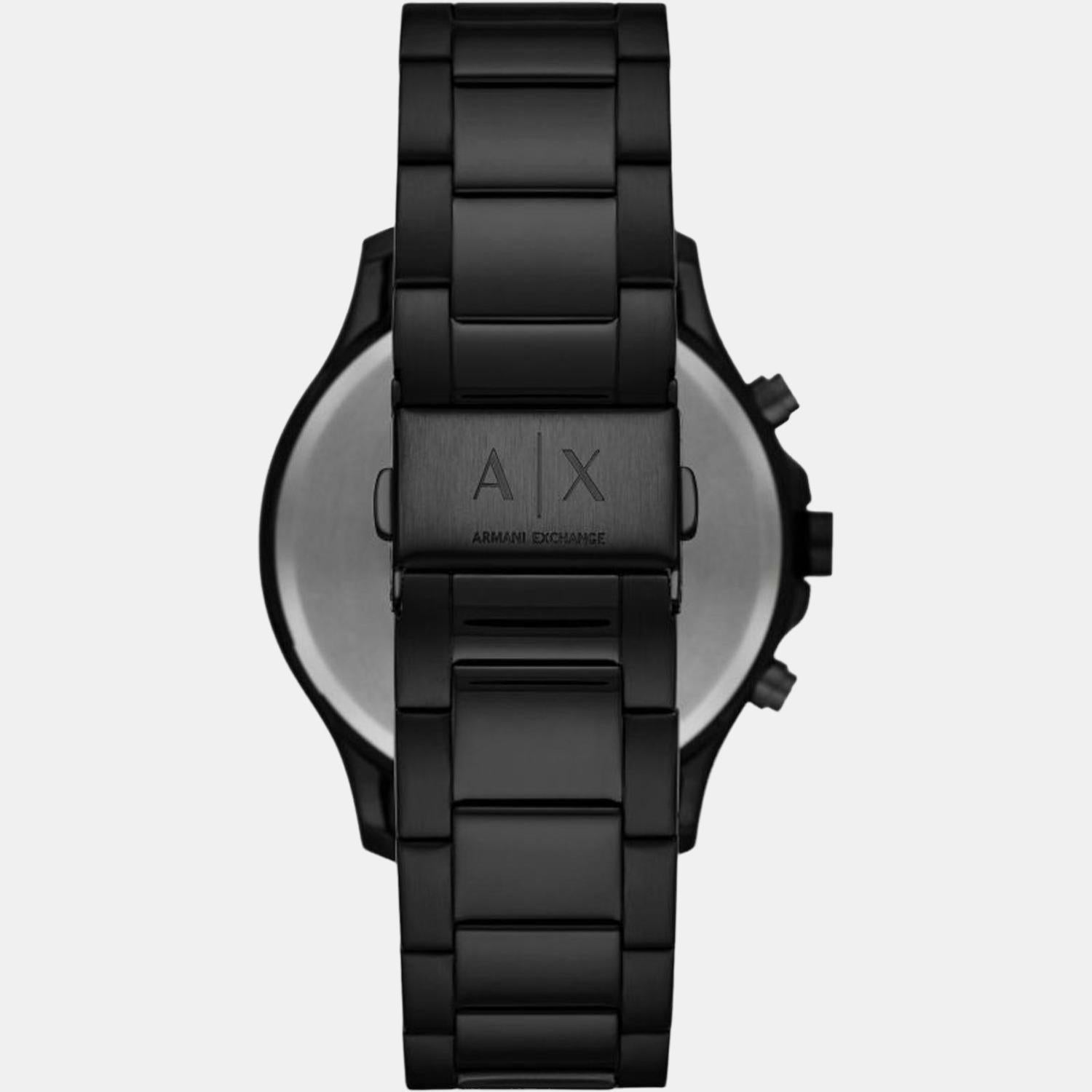 Hampton Men Quartz Black Dial Chronograph Stainless Steel Watch AX2429
