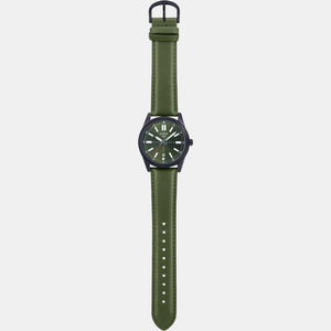 Enticer Men Quartz Green Dial Analog Leather Watch A1945