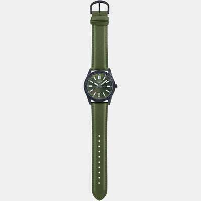 Enticer Men Quartz Green Dial Analog Leather Watch A1945