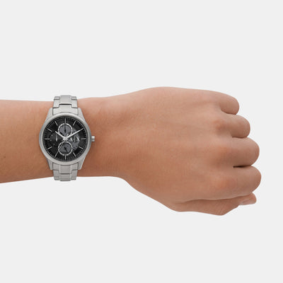 Dante Men Quartz Black Dial Chronograph Stainless Steel Watch AX1873