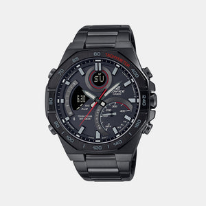 Edifice Men Quartz Black Dial Analog-Digital Stainless Steel Watch EX556
