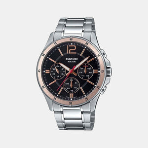 Enticer Men Quartz Black Dial Chronograph Stainless Steel Watch A1884