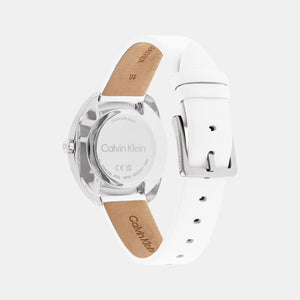 Ck Adorn Women Quartz White Dial Analog Leather Watch 25200274
