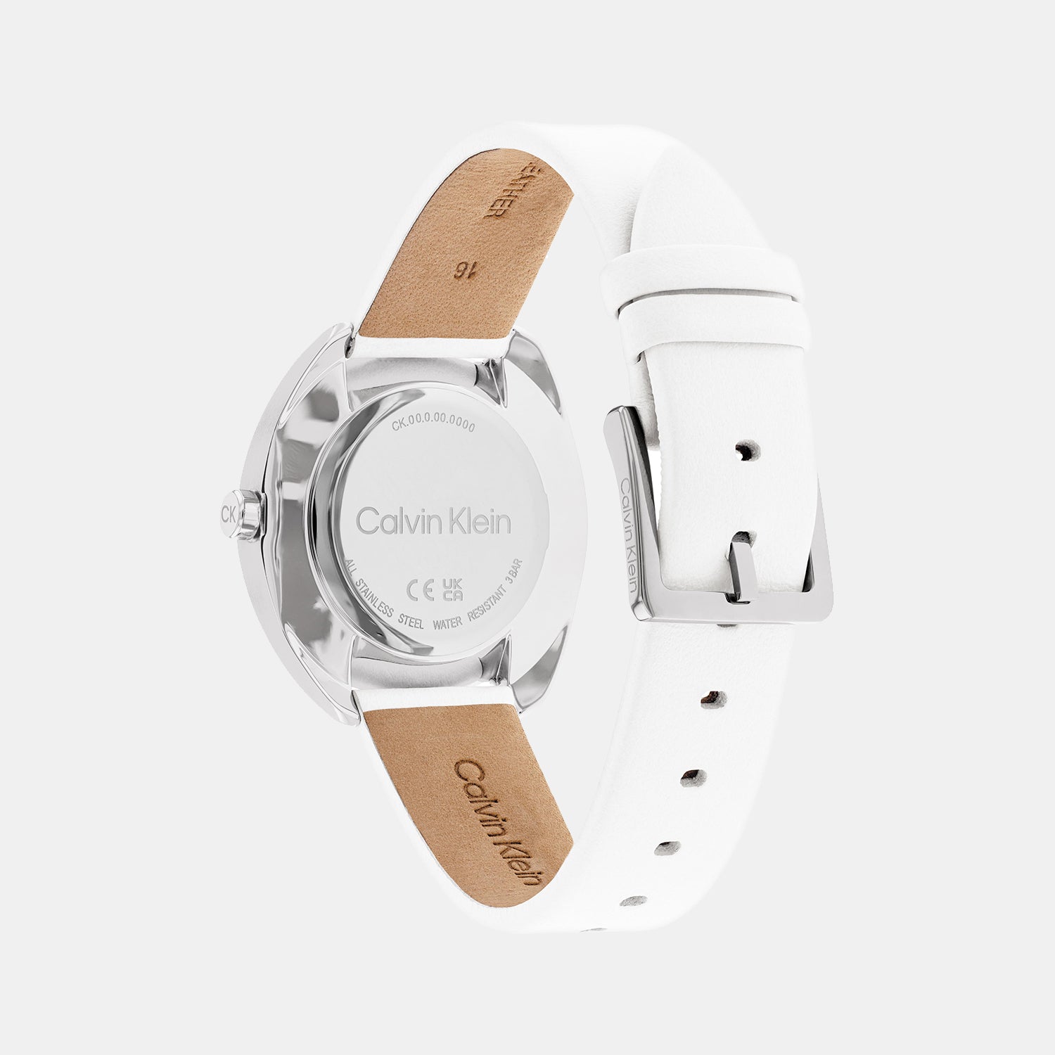 Ck Adorn Women Quartz White Dial Analog Leather Watch 25200274