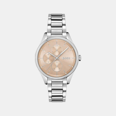 Grand Course Women Quartz Rose Gold Dial Chronograph Stainless Steel Watch 1502604