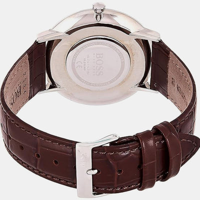Essential Men Quartz White Dial Analog Leather Watch 1513646