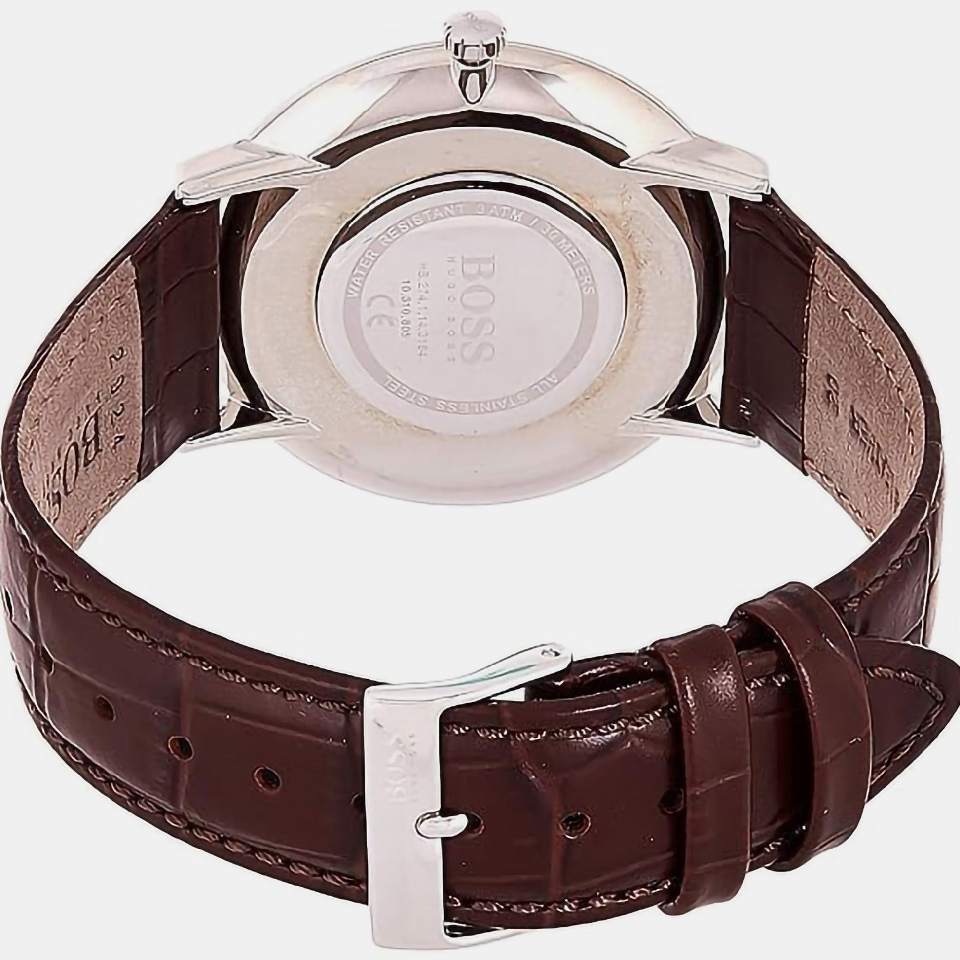 Essential Men Quartz White Dial Analog Leather Watch 1513646