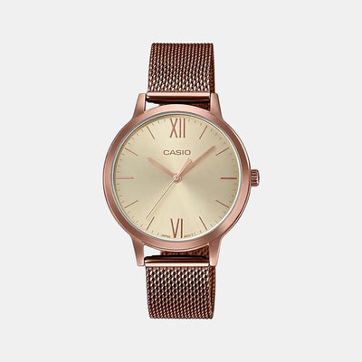 Enticer Women Quartz Rose Gold Dial Analog Stainless Steel Watch A1693
