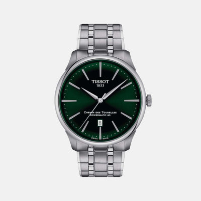 Chemin Des Tourelles Men Automatic Green Dial Analog Stainless steel Watch T1394071109100