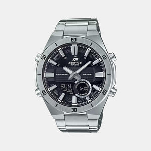 Edifice Men Quartz Black Dial Analog-Digital Stainless Steel Watch EX456