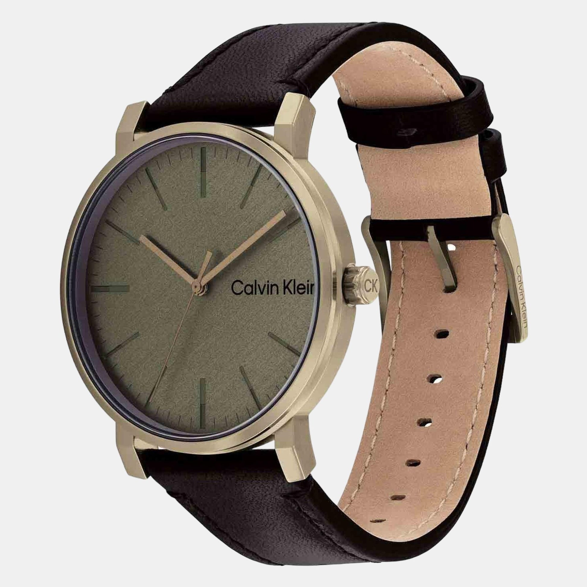 Ck Slate Men Quartz Grey Dial Analog Leather Watch 25200263