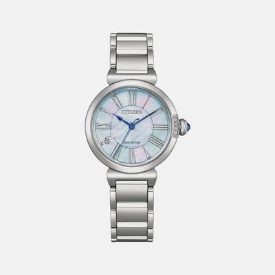 Citizen L Women Eco-Drive Mother Of Pearl Dial Analog Stainless Steel Watch EM1060-87N