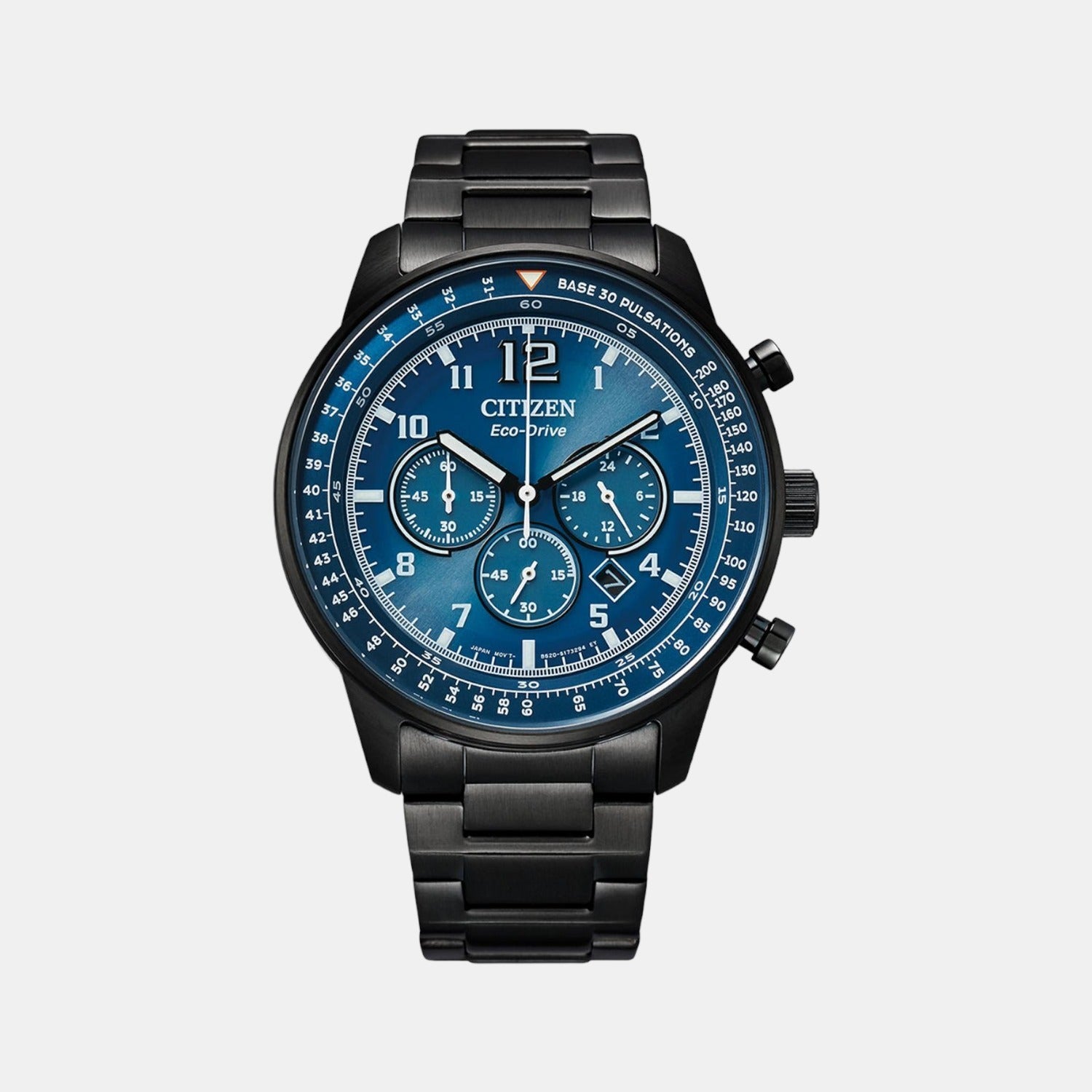 Eco-Drive Men Quartz Blue Dial Chronograph Stainless Steel Watch CA4505-80L