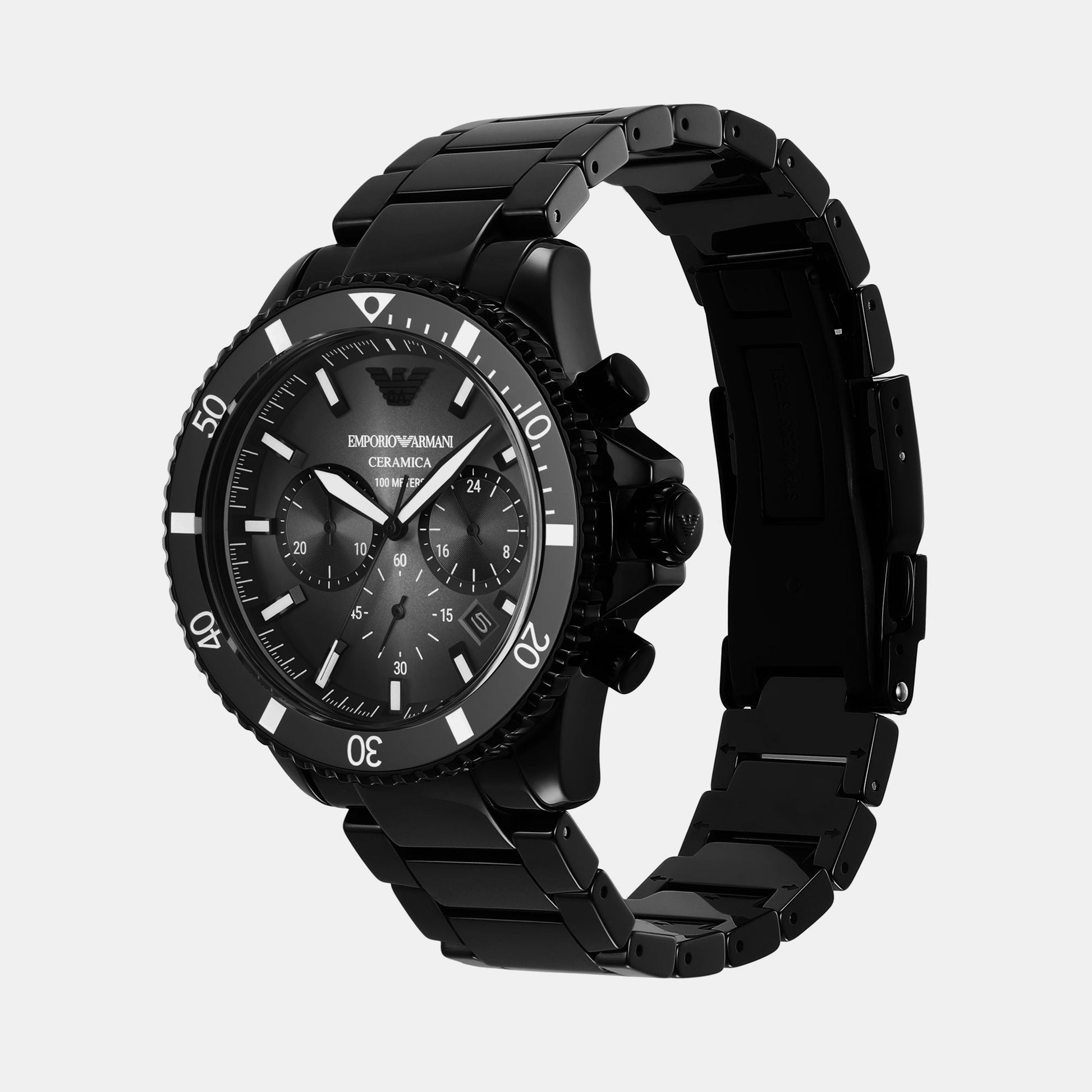 Helios (World Explorer) Men Quartz Black Dial Chronograph Stainless Steel Watch AR70010