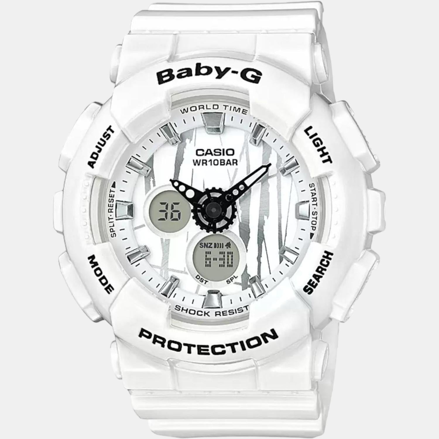 Baby-G Women Quartz White Dial Analog-Digital Resin Watch B176