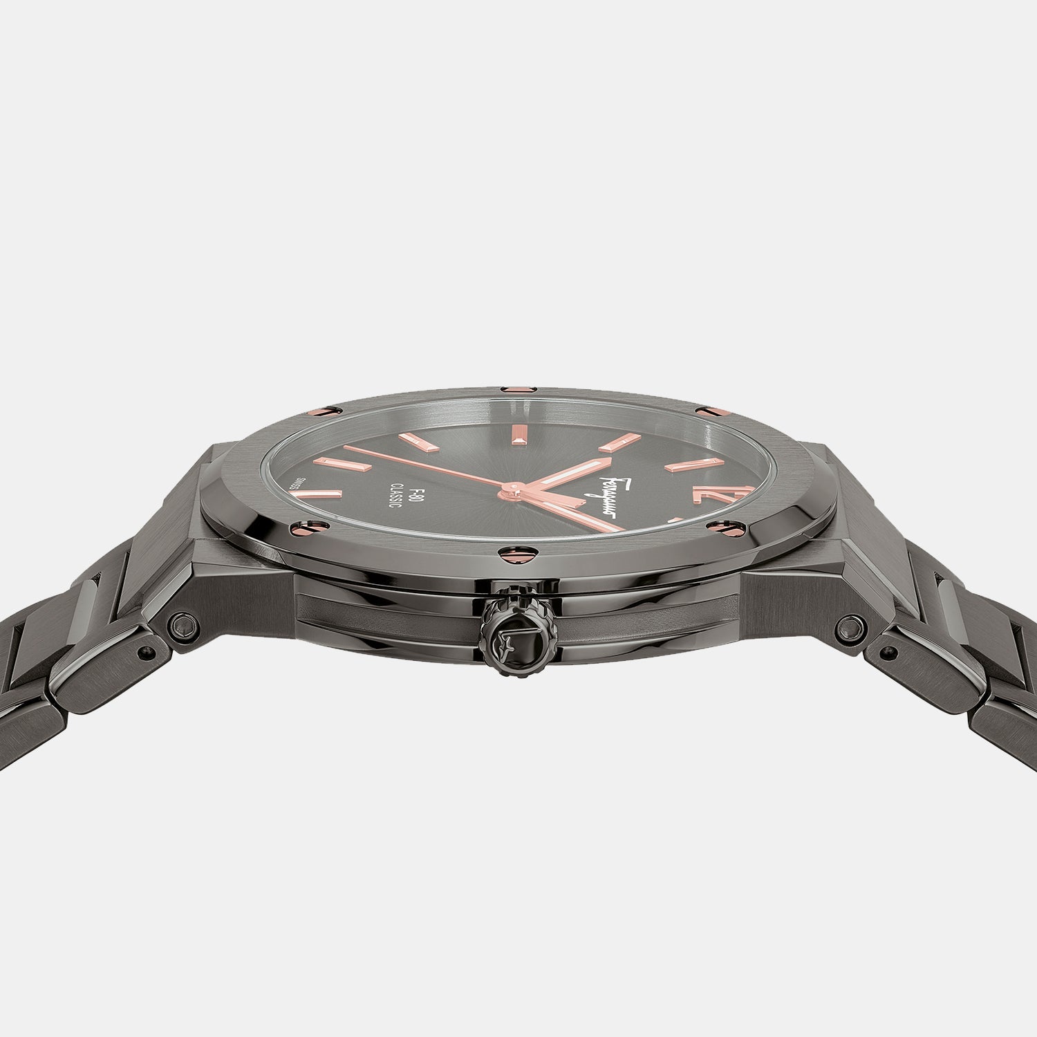 F-80 Classic Men Quartz Grey Dial Analog Stainless Steel Watch SFDT01520