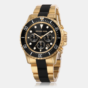 Everest Men Quartz Black Dial Chronograph Stainless Steel Watch MK8979