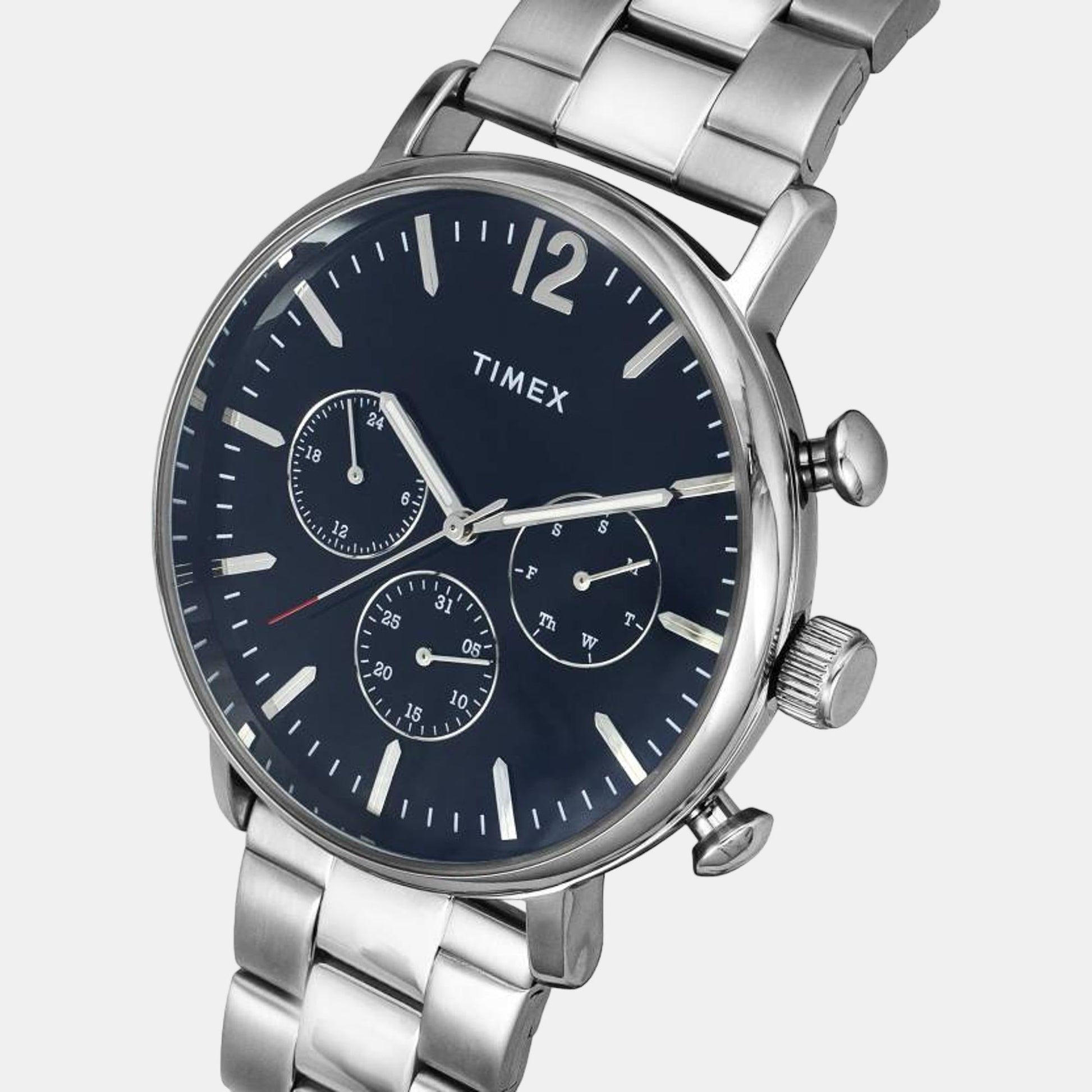 Fashion Men Quartz Black Dial Chronograph Stainless Steel Watch TWEG20011
